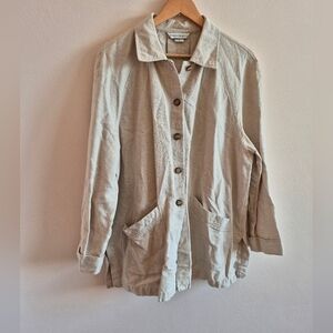 Linen And Cotton Light Jacket By Bianca Nygard Size 14